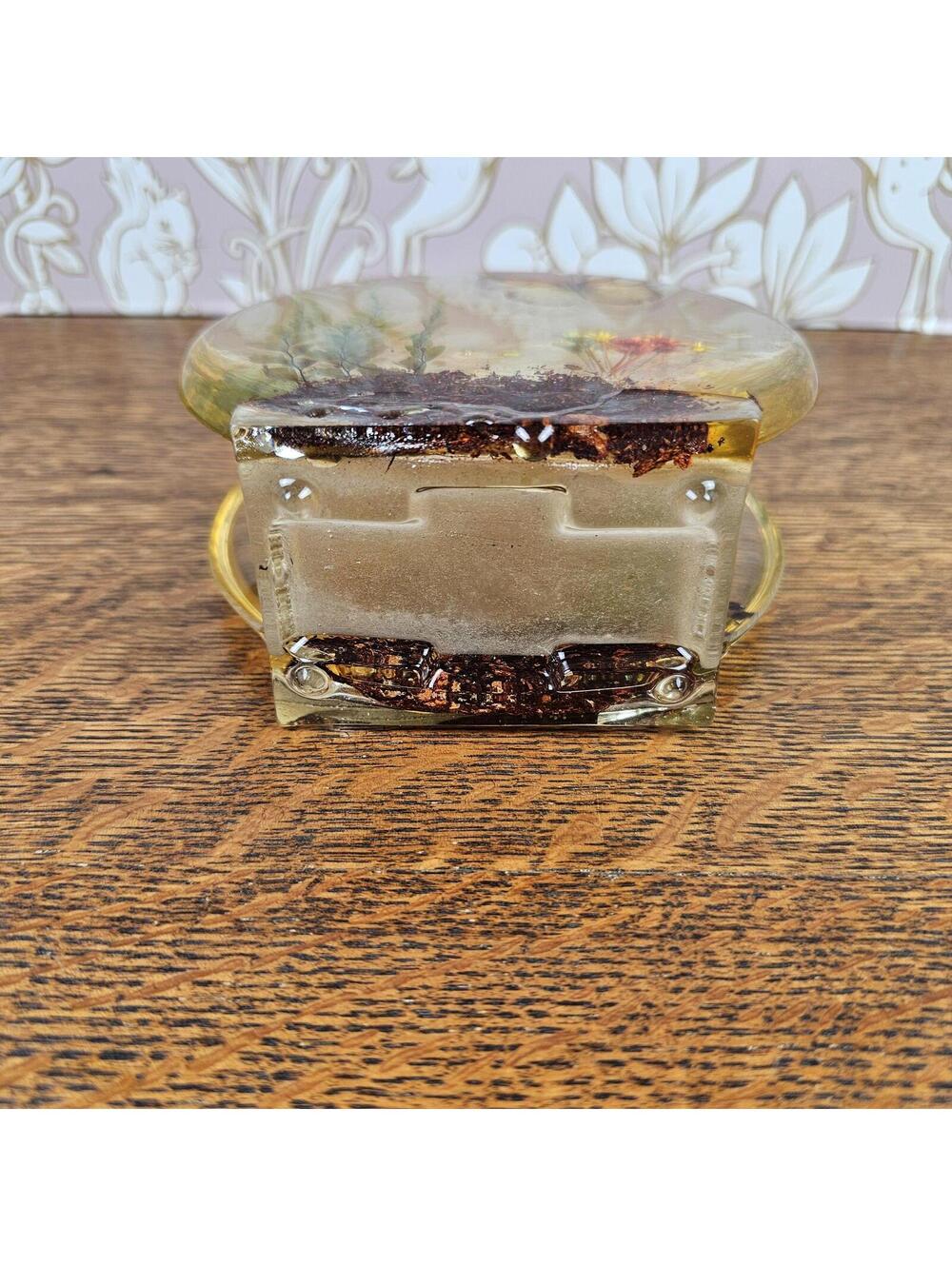 Vintage Lucite Real Butterfly Letter Holder Resin Napkin Holder Nature Diorama - Picture 9 of 11